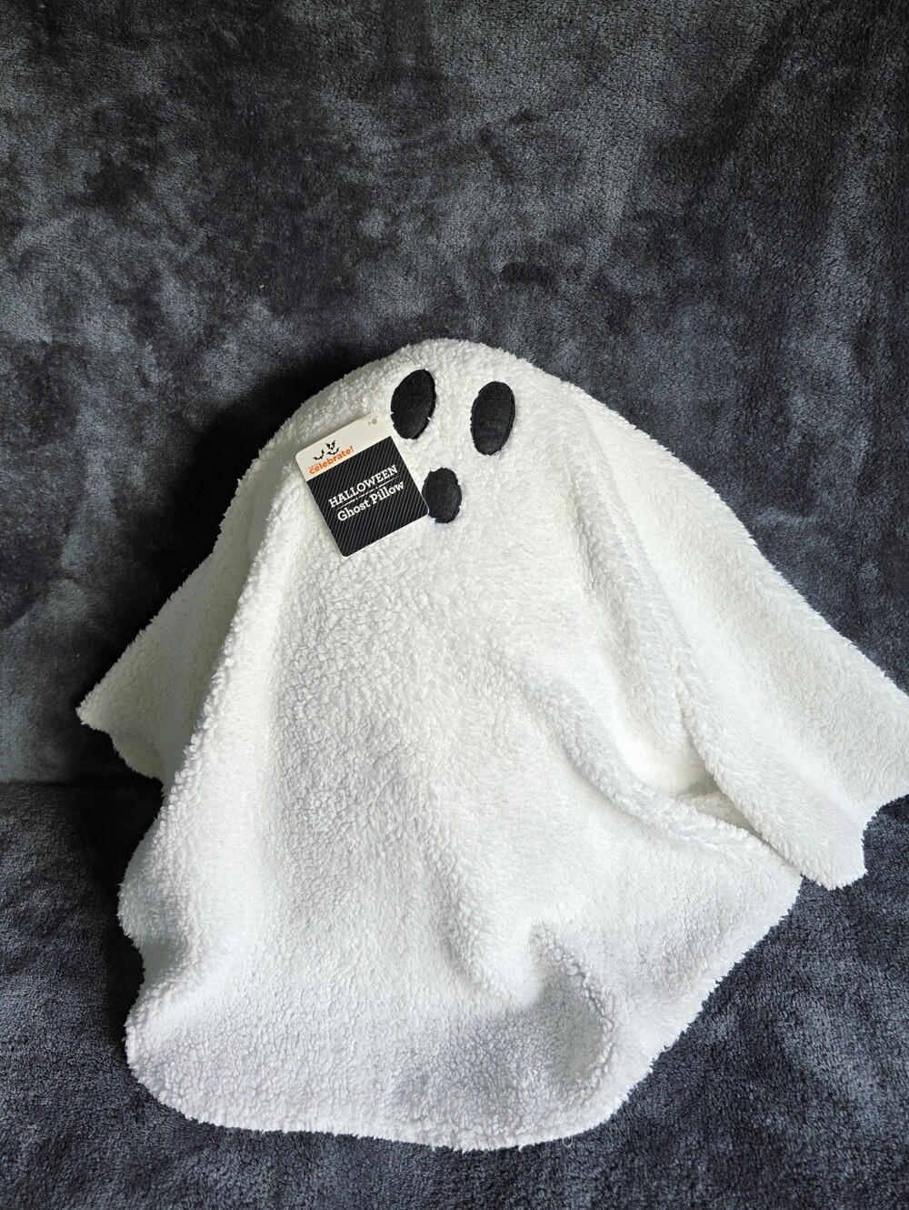 New Ghost Pillow White Sherpa Halloween Throw 17 × 9 Home decor